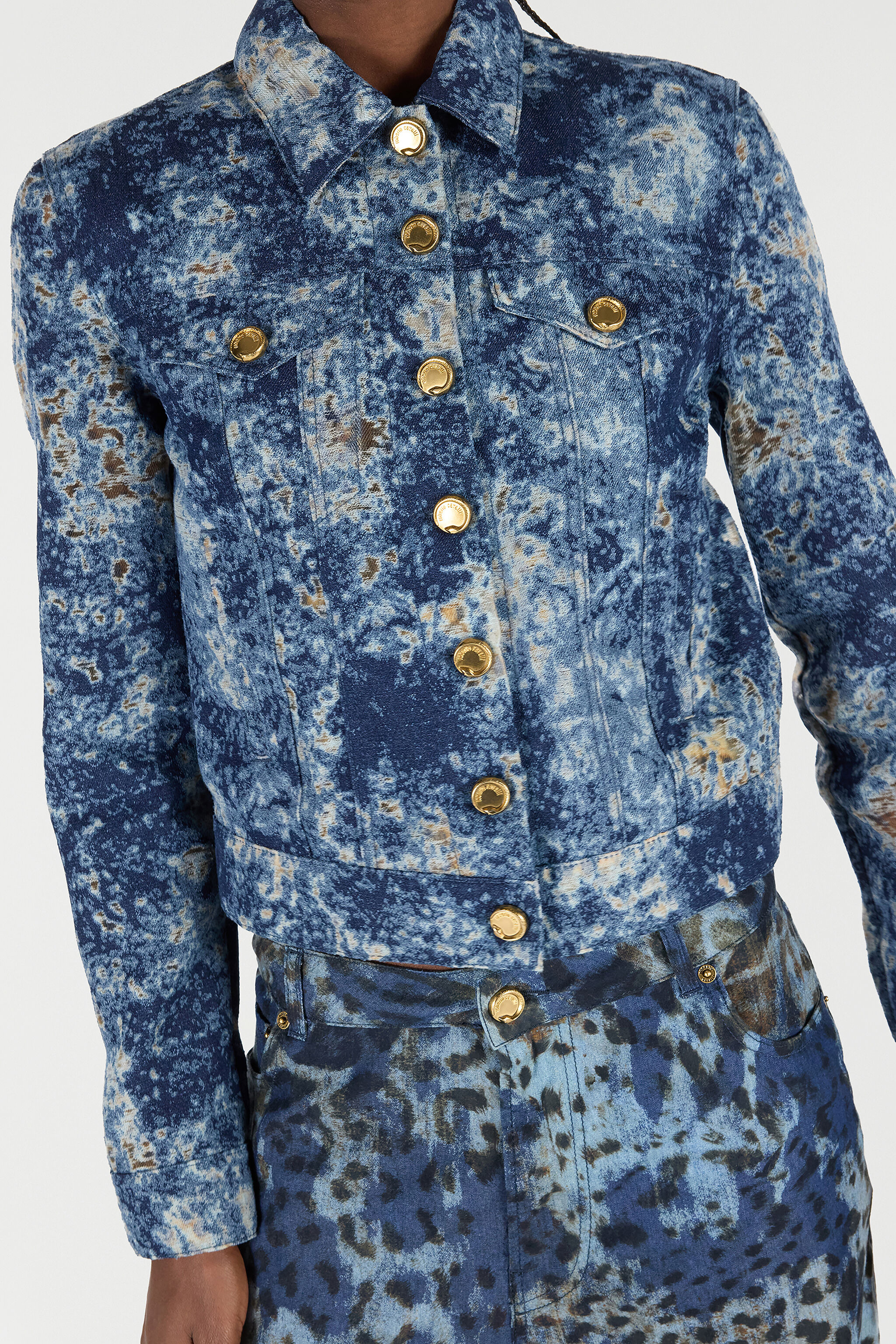 Denim Jacket With Discoloration - 7