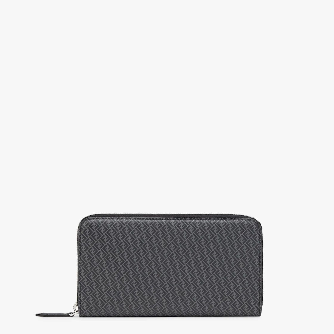 Wallet with zip. Organized into three gusseted compartments with eight card slots and a zip pocket.  - 1