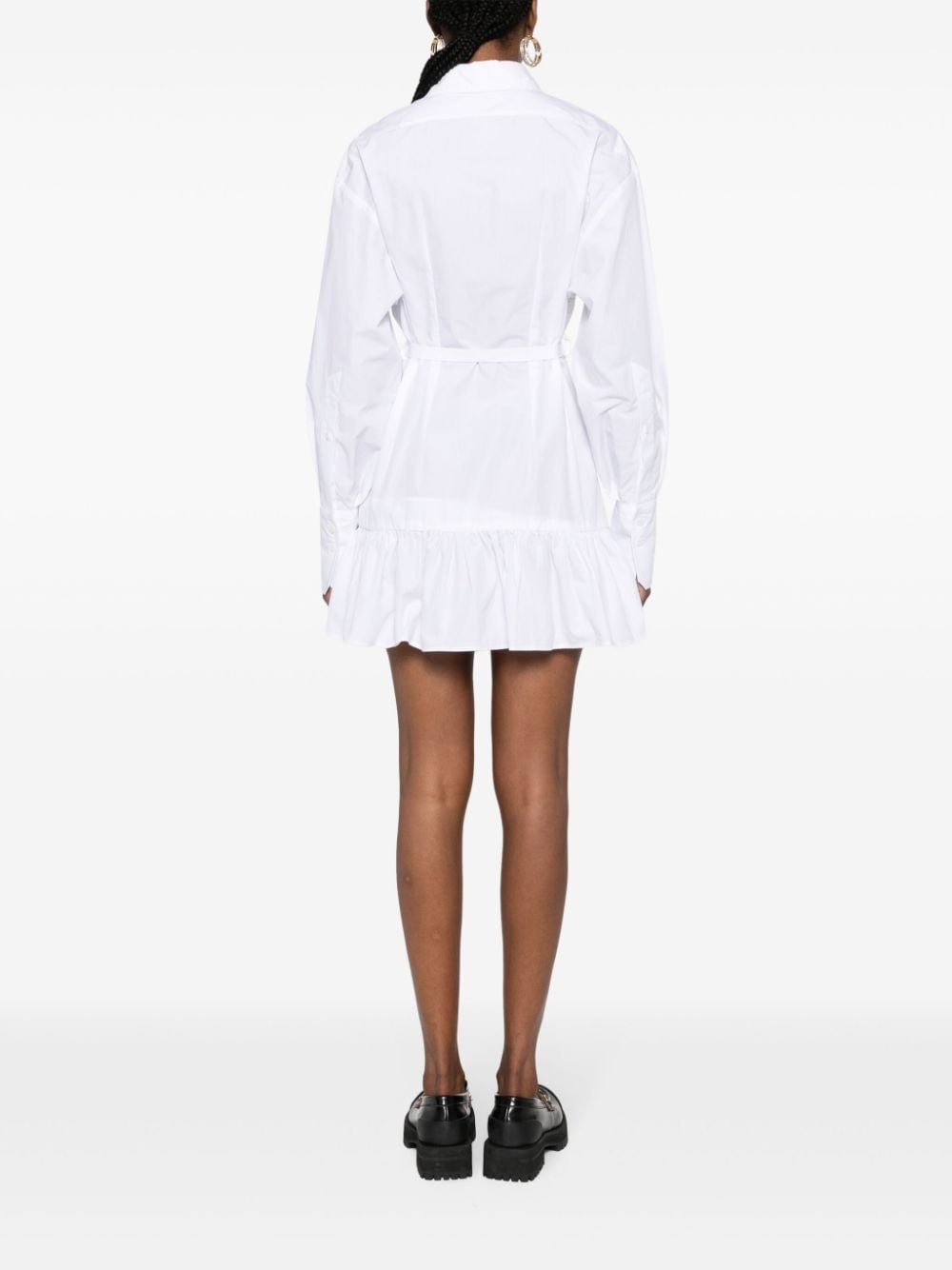 peplum-hem shirt dress - 4