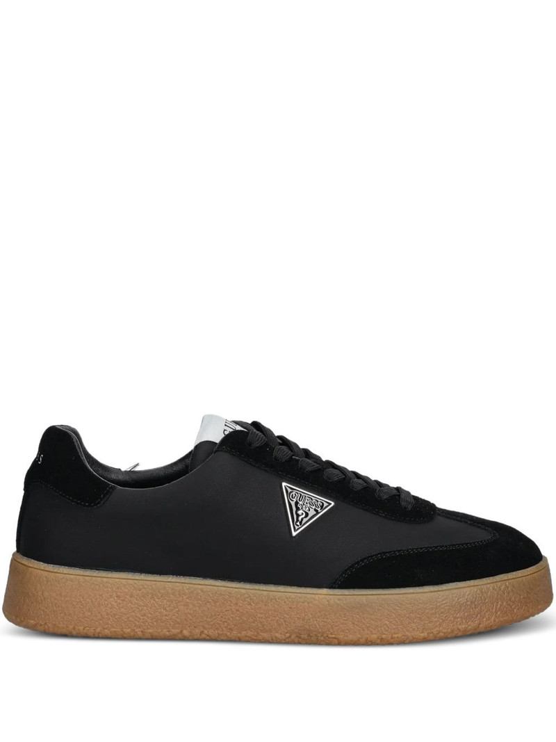 logo-plaque suede sneakers 1