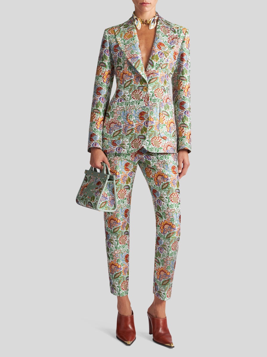 MULTICOLOURED BOUQUET CIGARETTE TROUSERS - 4
