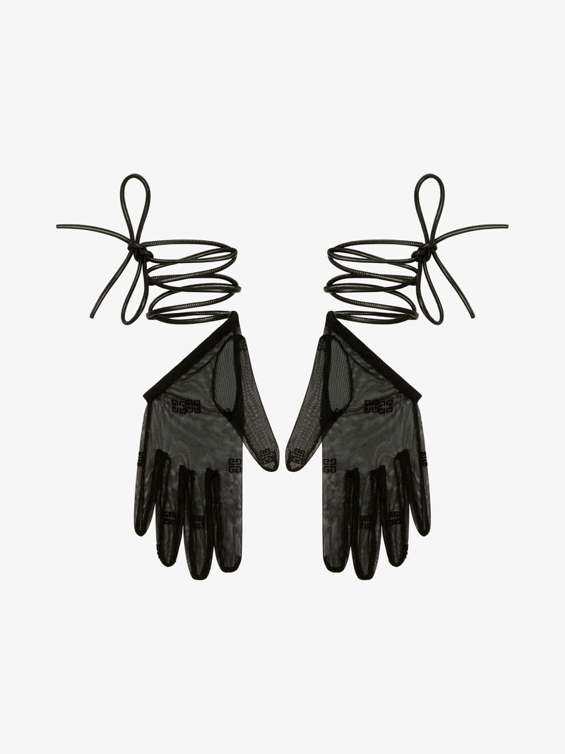 MINI ASYMMETRICAL GLOVES IN 4G TULLE 1