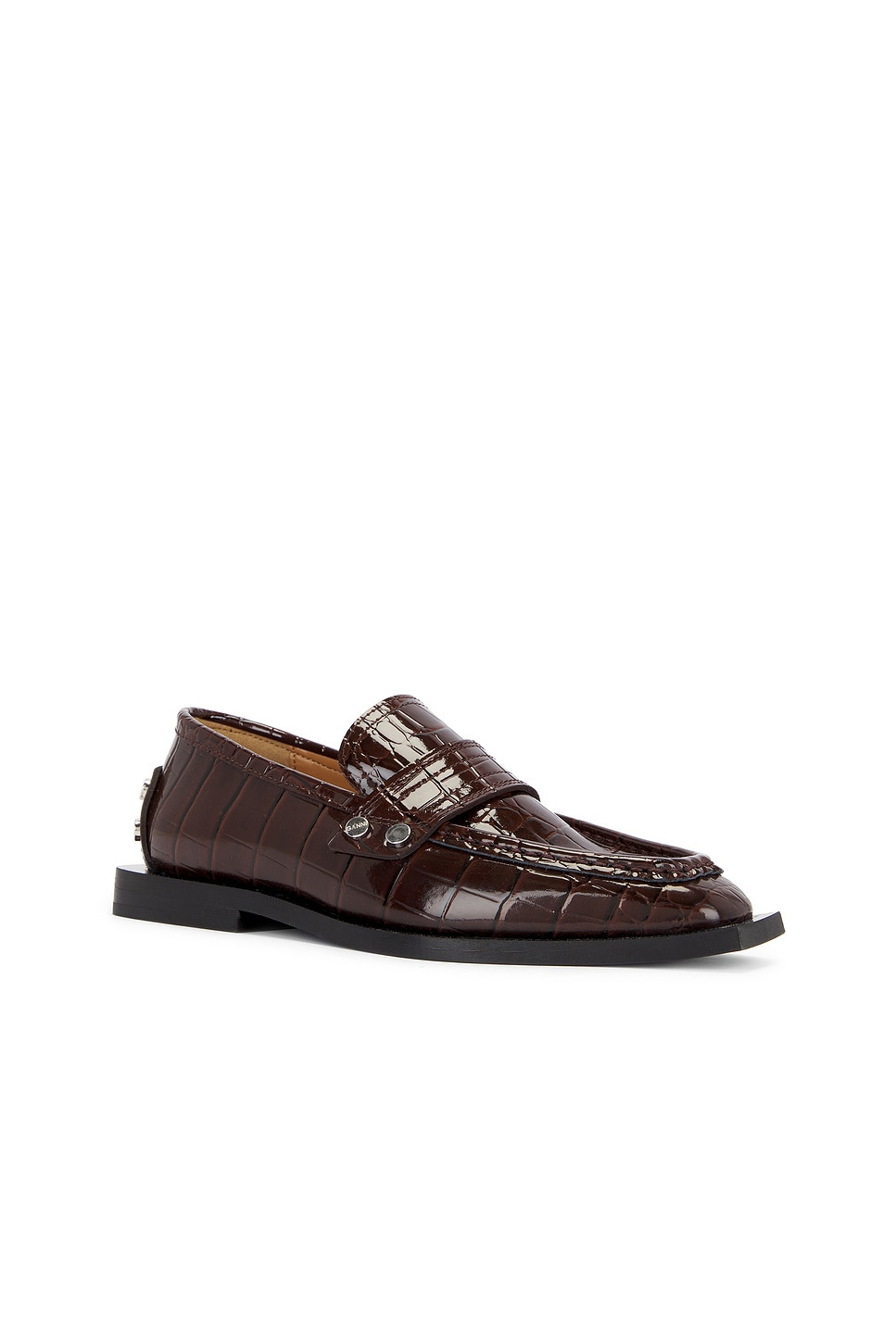 Studs Square Shiny Croco Loafer - 2