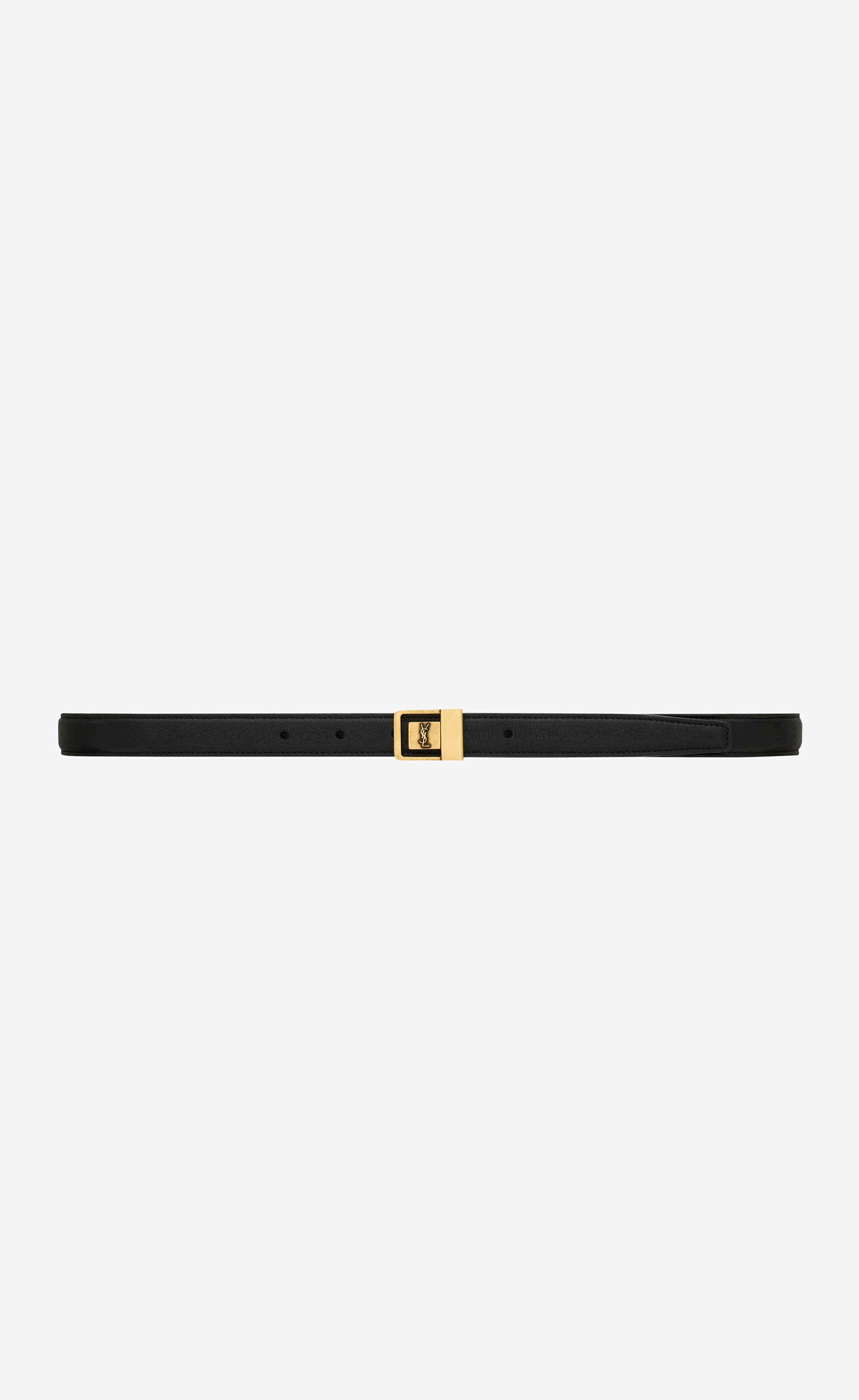 SAINT LAURENT ラ66ハックル薄ヘルト 777966AACYT 1000 SAINT LAURENT la 66 buckle thin belt in grained lambskin
