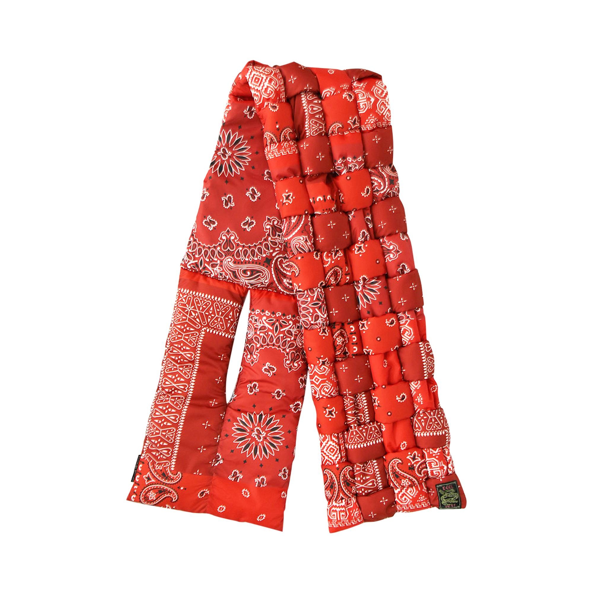 Kapital Bandana Print Nylon Keel Weaving Scarf 'Red' - 2