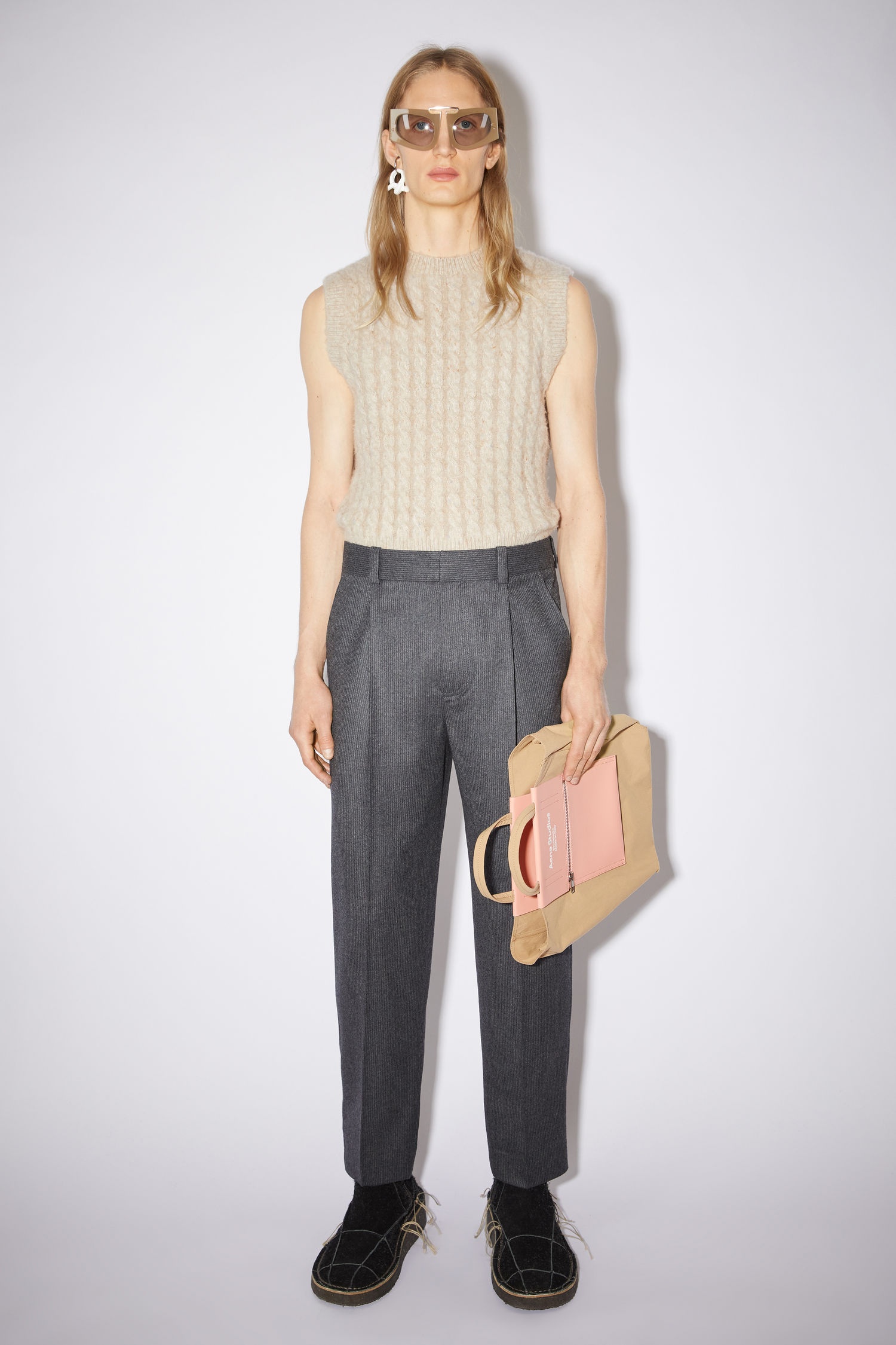 Pinstriped trousers - Grey Melange - 2