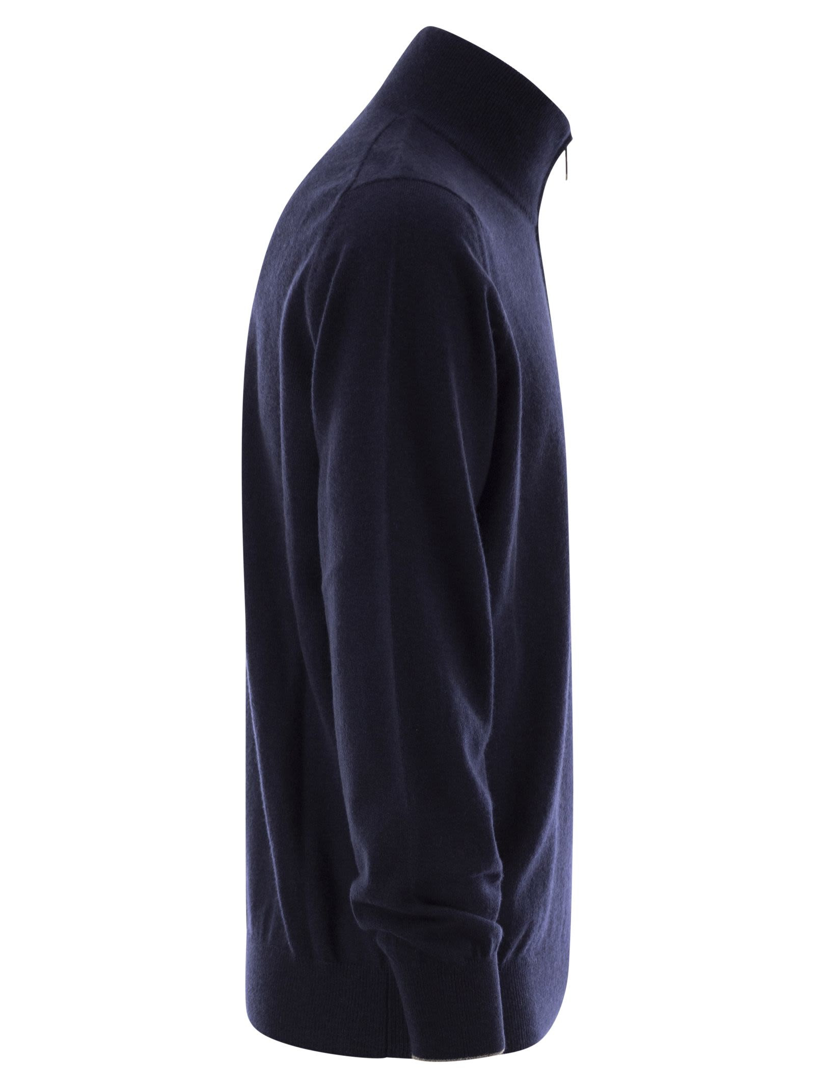 Brunello Cucinelli Men Cashmere Turtleneck Sweater With Zipper - 3