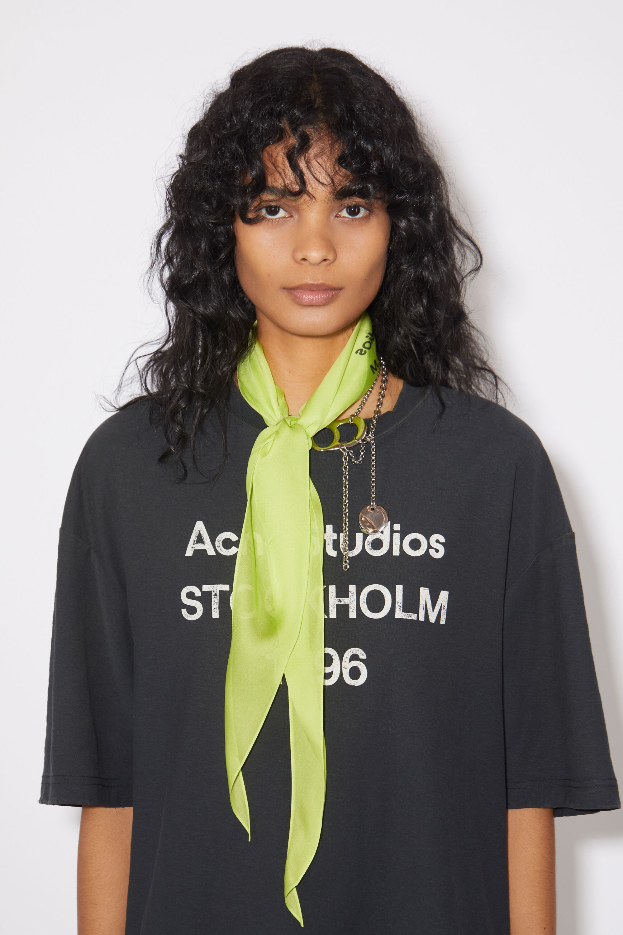 Silk scarf - Fluo yellow - 2