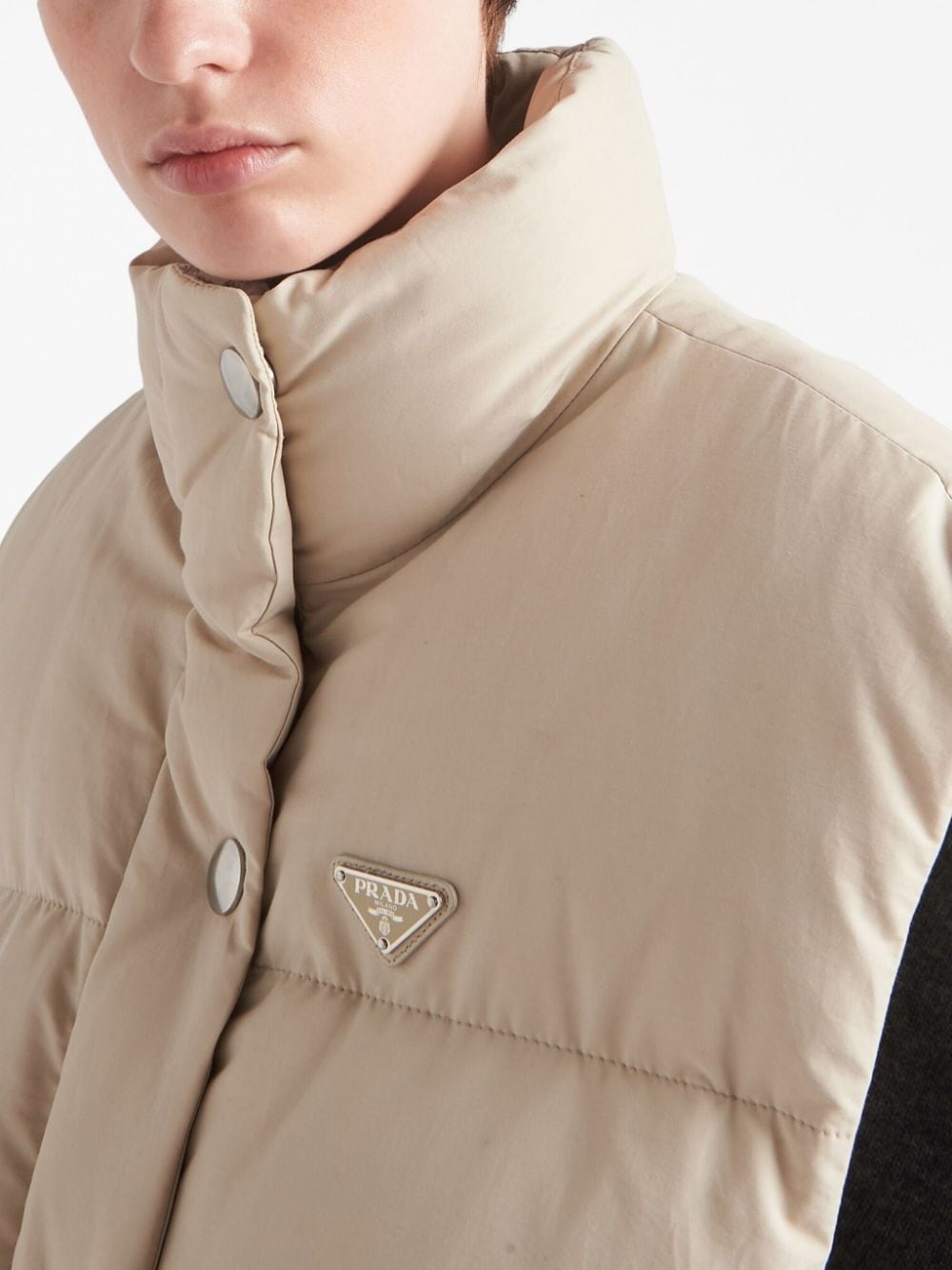 logo-plaque padded vest - 5