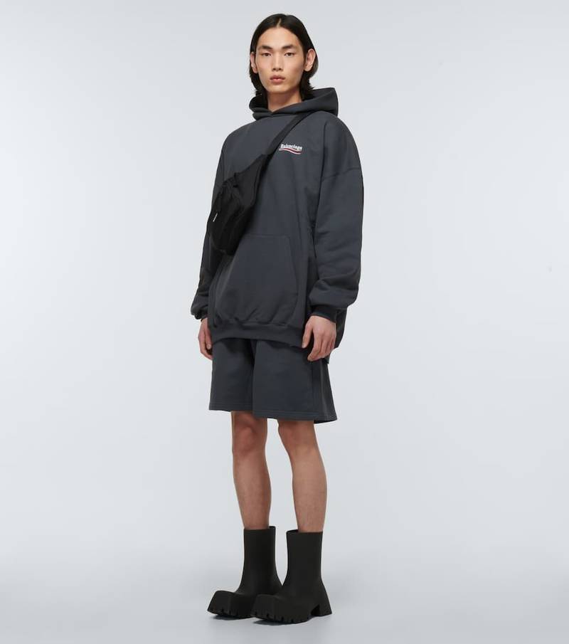 BALENCIAGA Large Fit logo-print hoodie outlook
