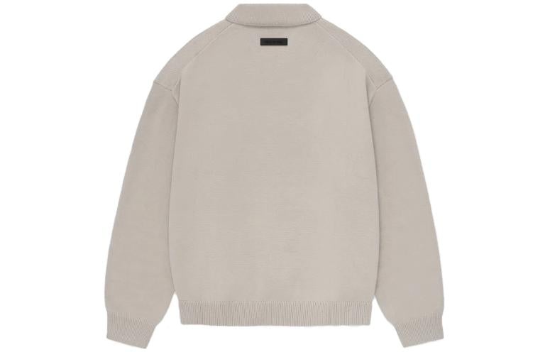Fear of God Essentials FW23 Knit Polo Shirt 'Silver Cloud' 192BT232182F - 2