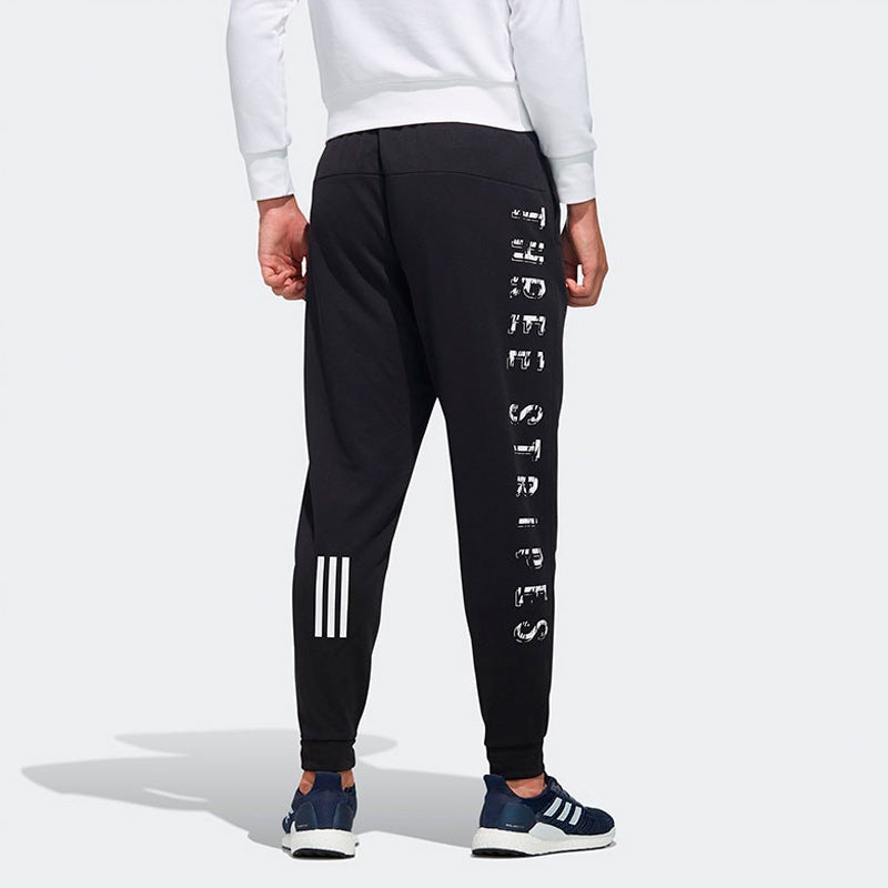 adidas Alphabet Printing Knit Bundle Feet Sports Pants Black FM5427 - 4