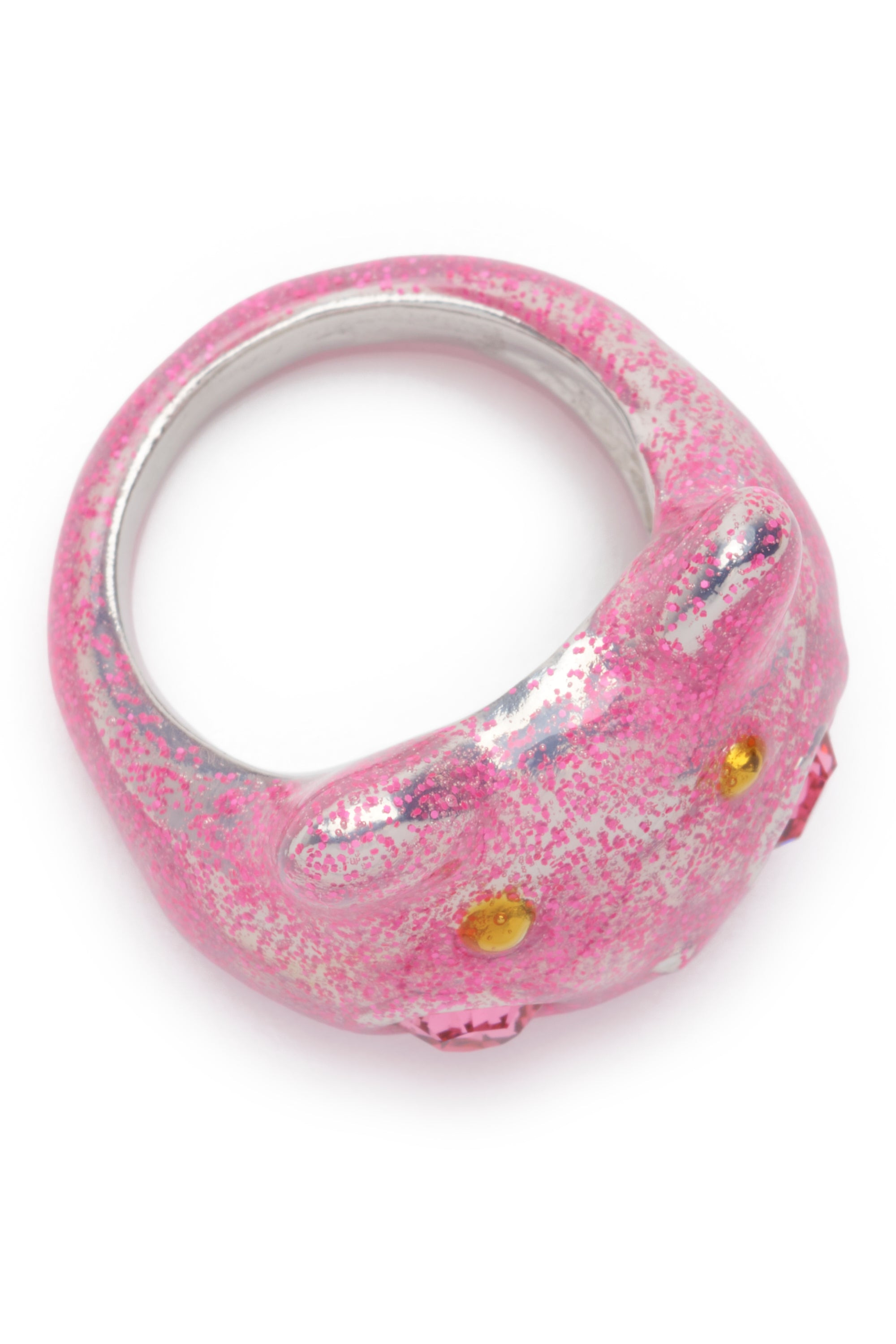 LIGHT PINK GLITTER BUG RING - 3