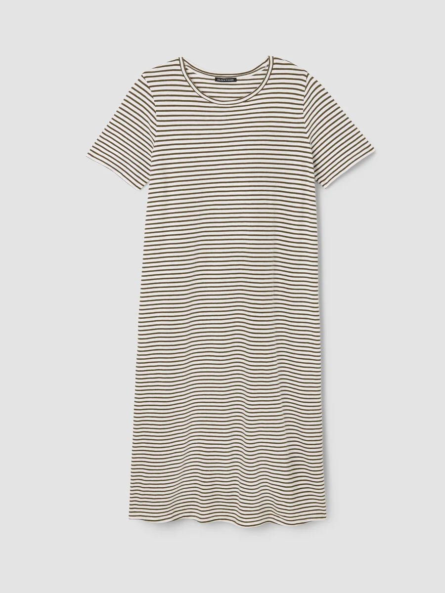 Striped Organic Cotton Slub Tee Dress - 1