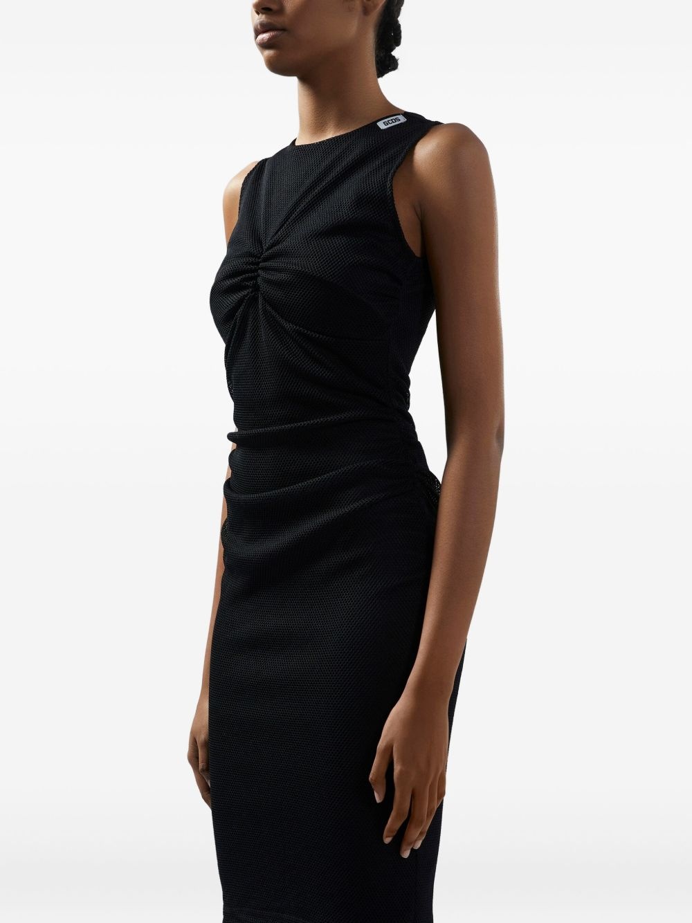 draped midi dress - 4