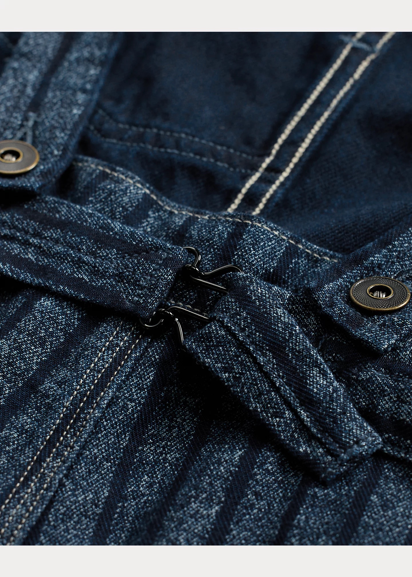 Indigo Striped Twill Overall - 4