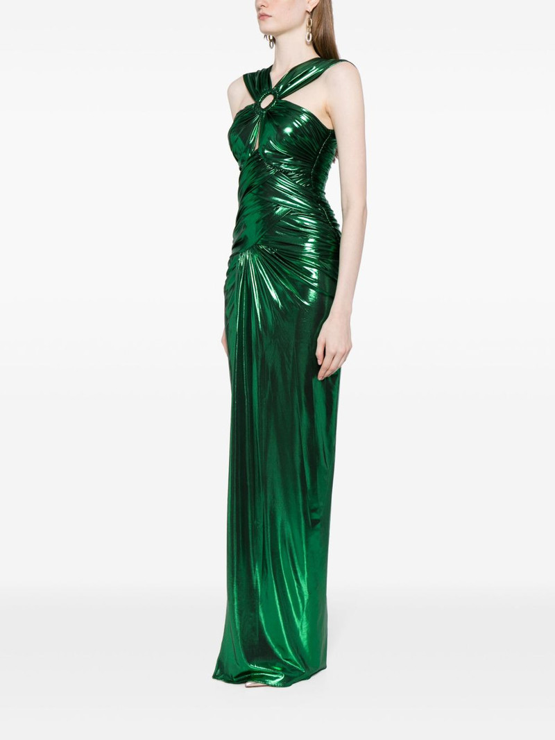 lamé draped sleeveless gown 3