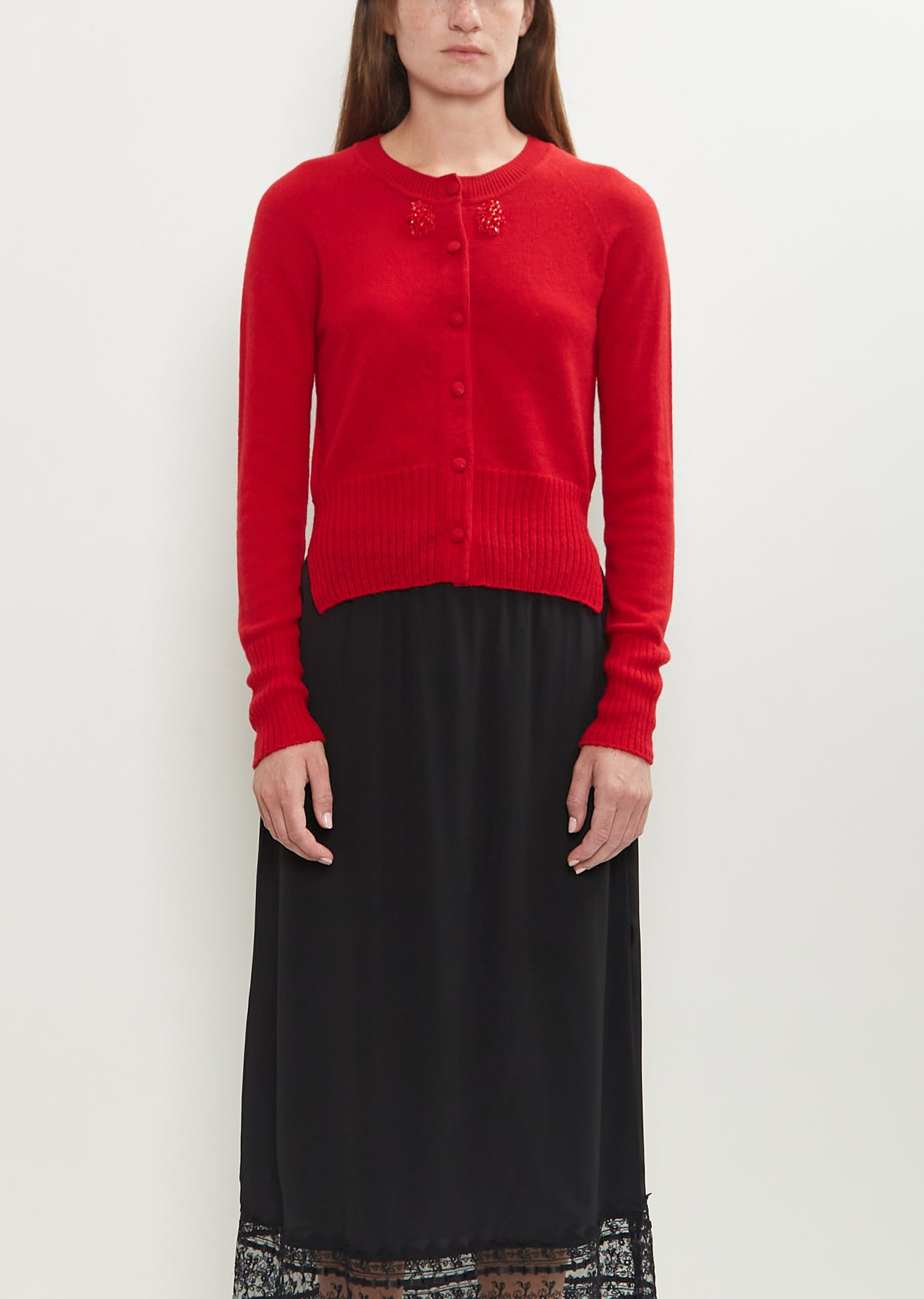 Embellished Cashmere Relaxed Cardigan - 1