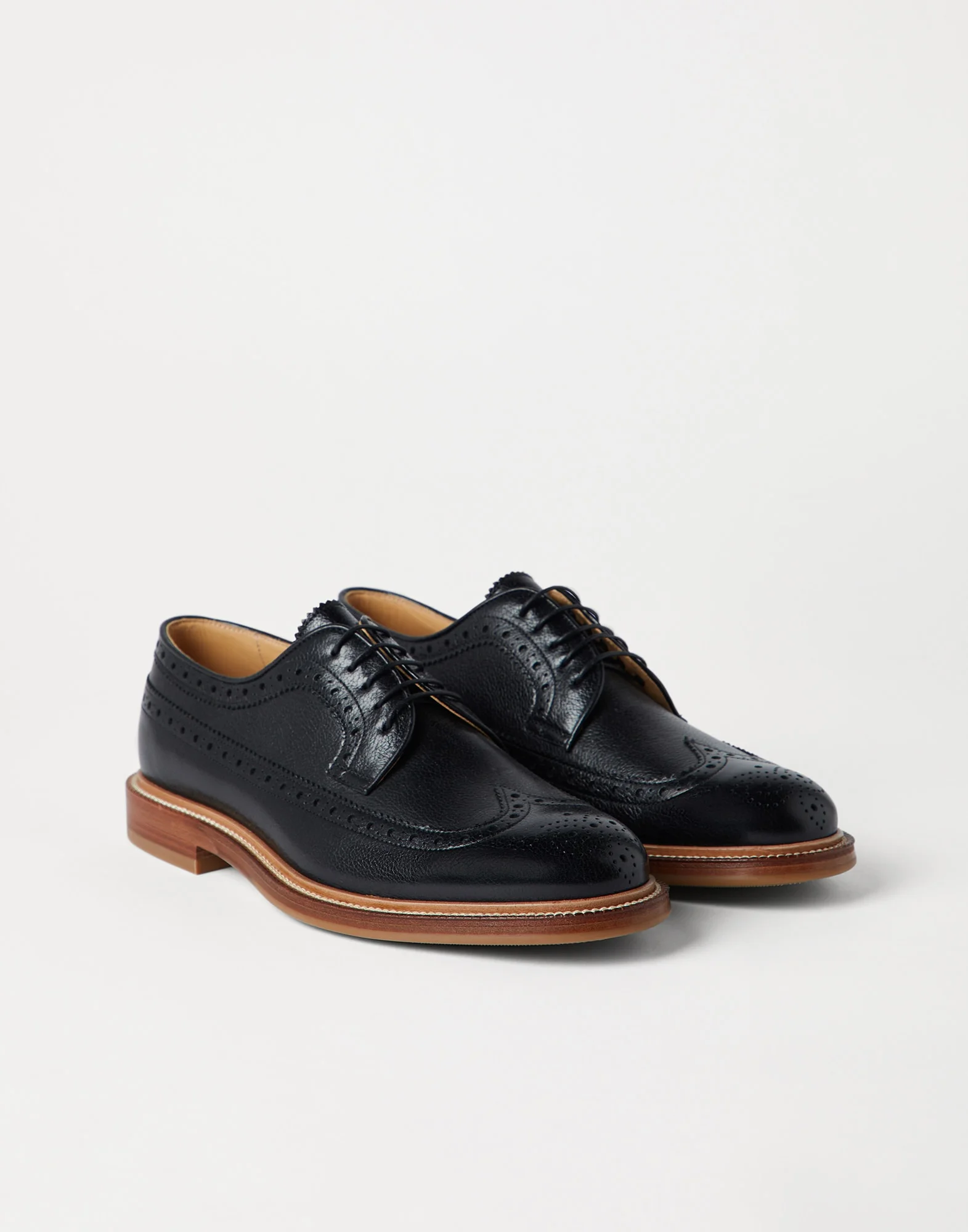 Texture calfskin longwing brogues - 1