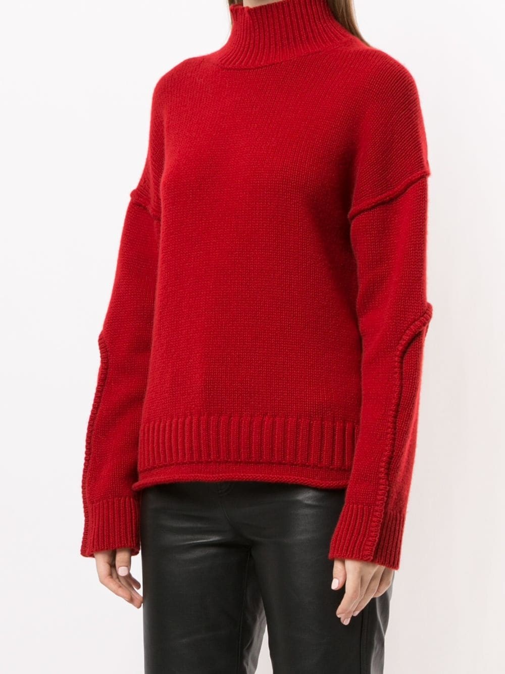 high neck wool jumper - 3