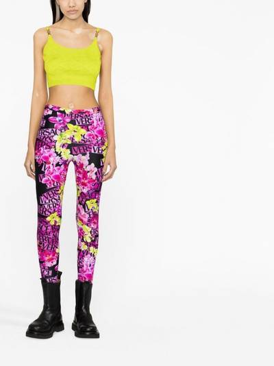 VERSACE floral-print leggings outlook