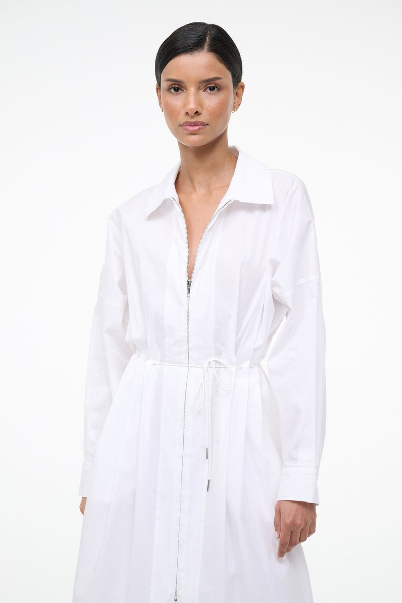 STAUD CHI MIDI DRESS WHITE 3