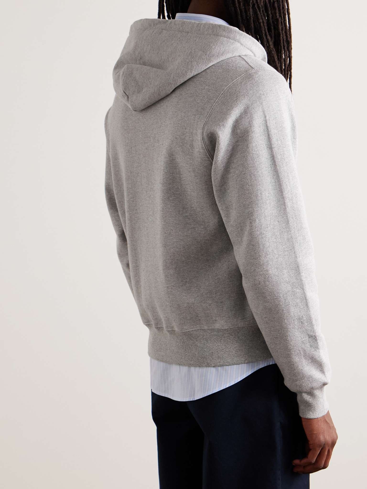 Logo-Appliquéd Cotton-Jersey Zip-Up Hoodie - 3