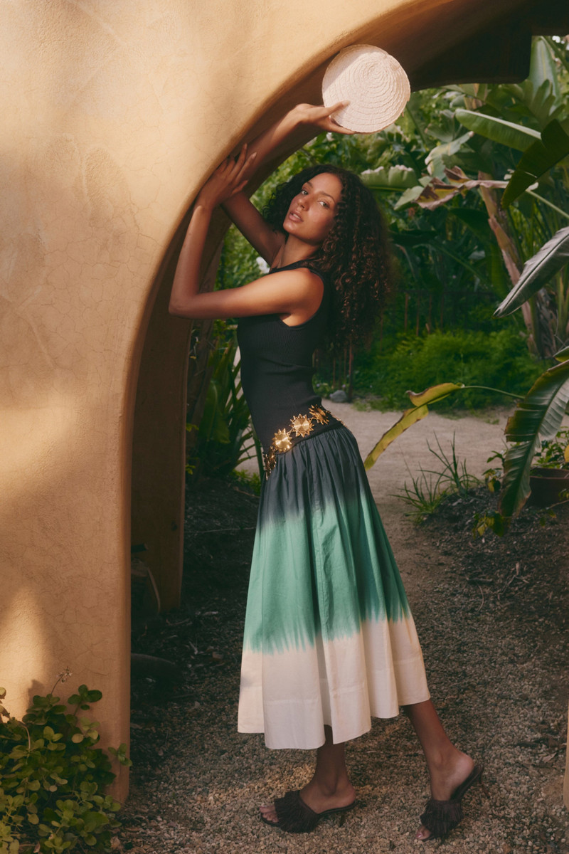 SIMONMILLER Novo Knit Combo Dress in Macadamia/Blue Dip Dye outlook