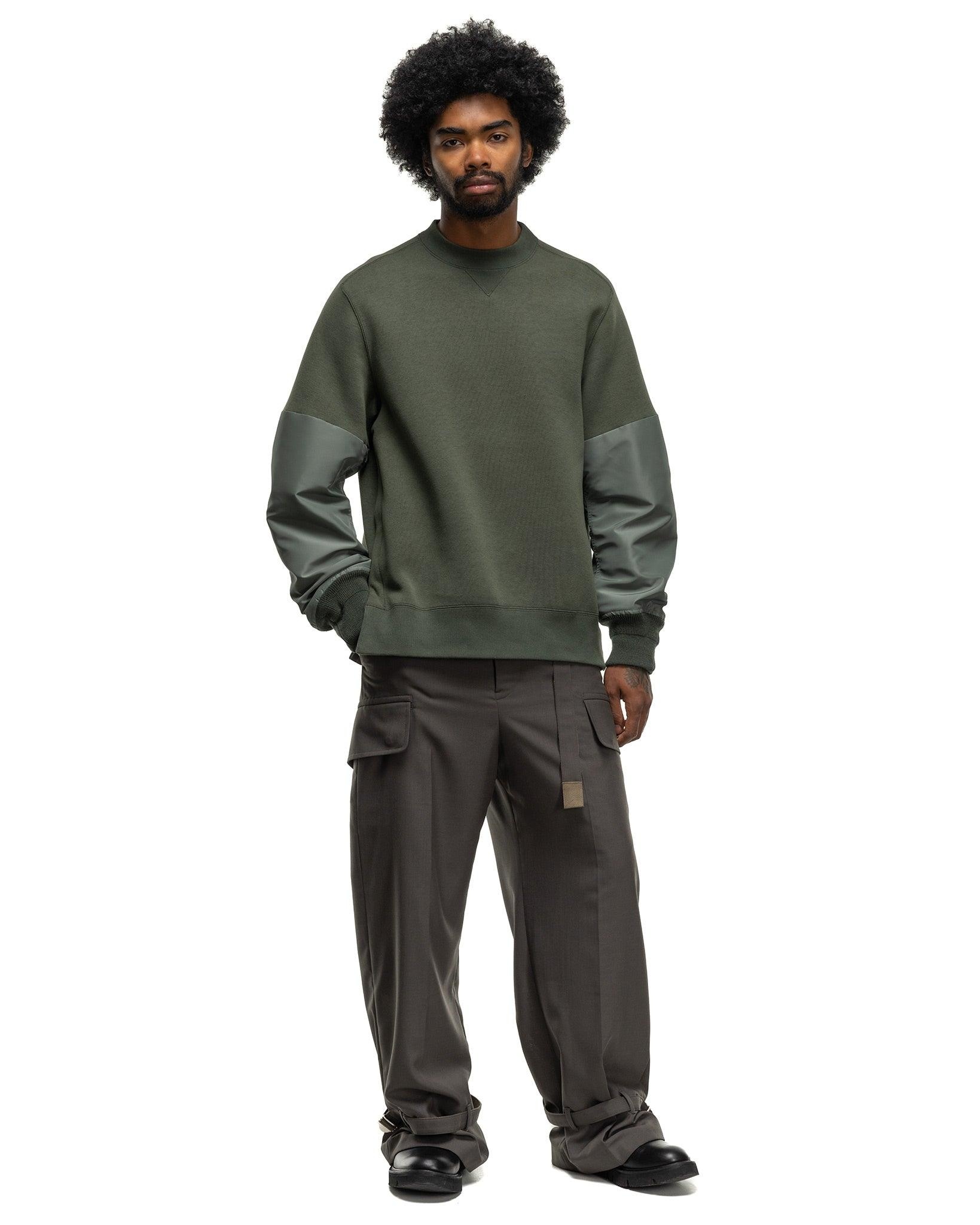 sacai Nylon Twill x Sponge Sweat Pullover Khaki | havenshop