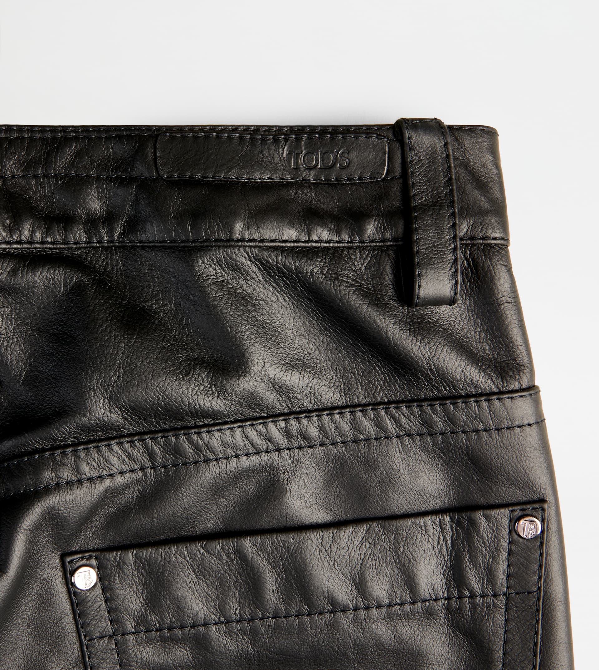 PANTS IN LEATHER - BLACK - 8
