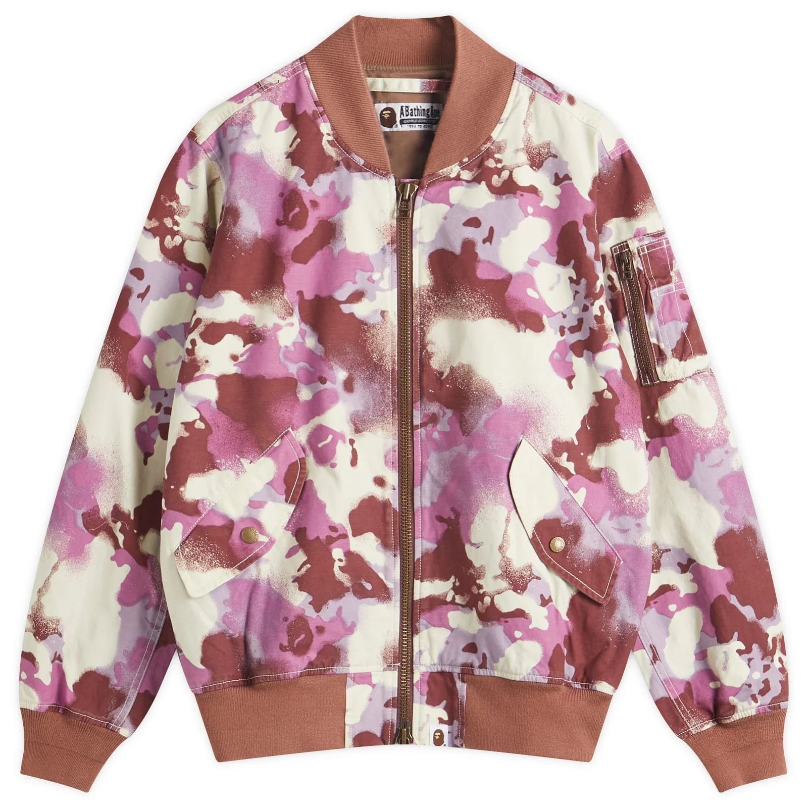 A Bathing Ape Map Camo Bomber Jacket - 1