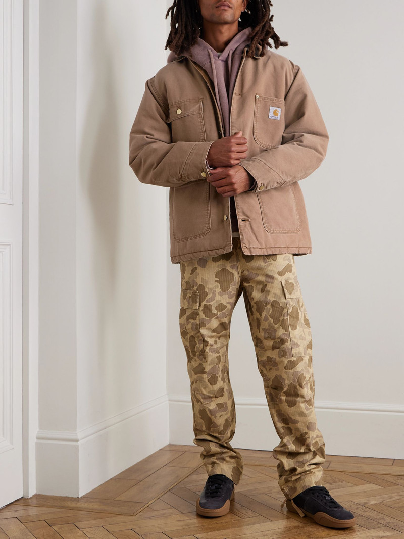 Carhartt OG Corduroy-Trimmed Cotton-Canvas Chore Jacket Brown outlook