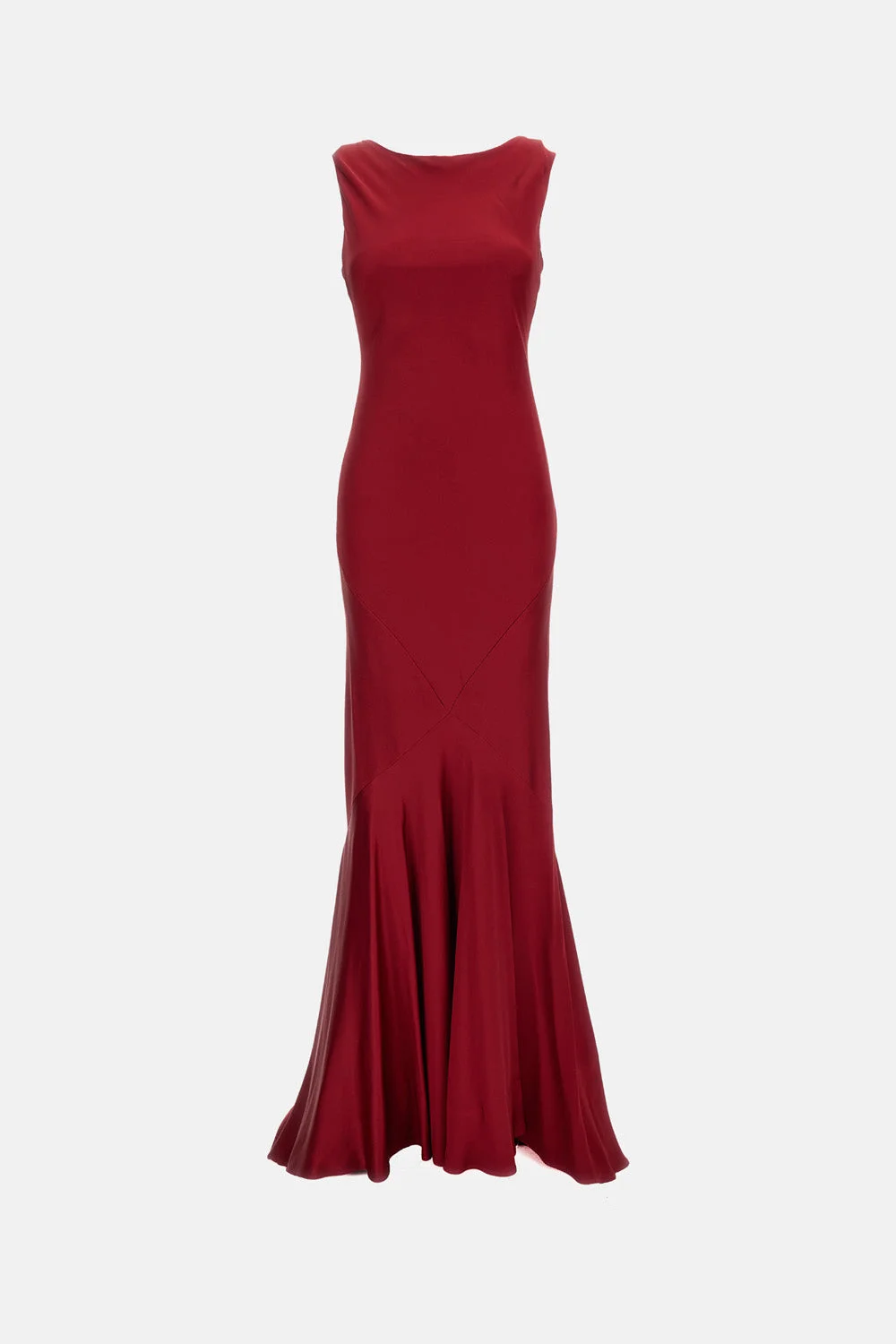 Long dress in reverse satin - 1