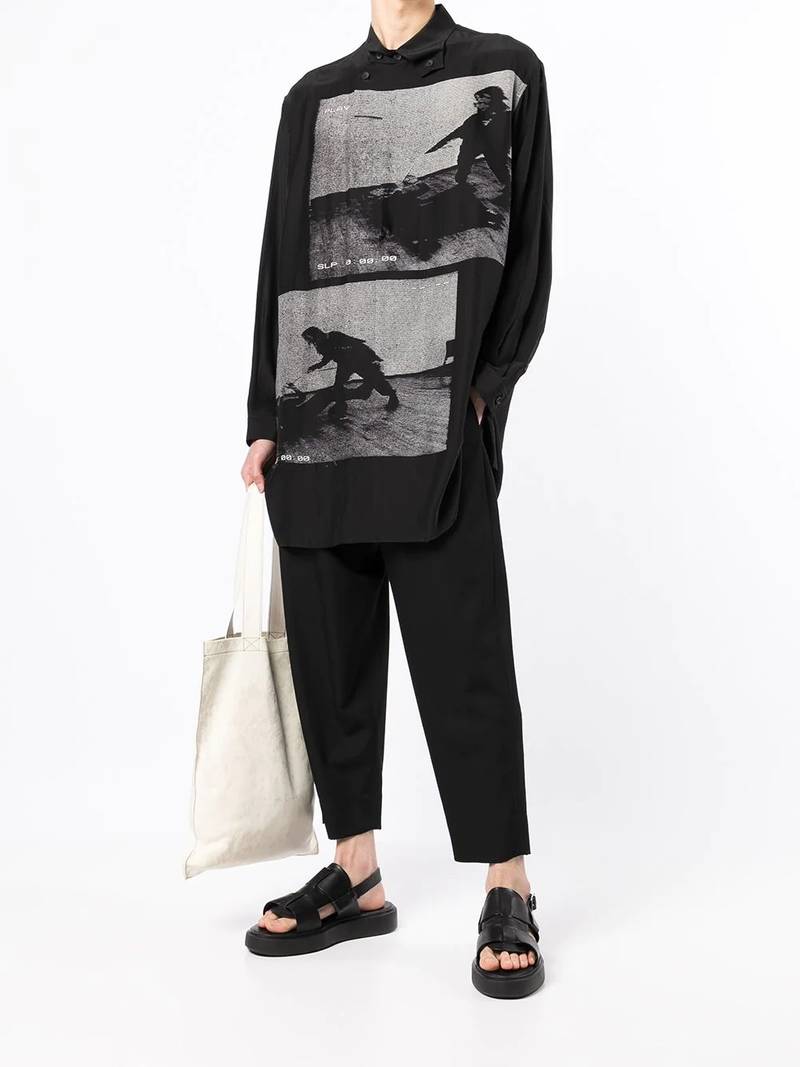 Yohji Yamamoto photo-print silk shirt outlook