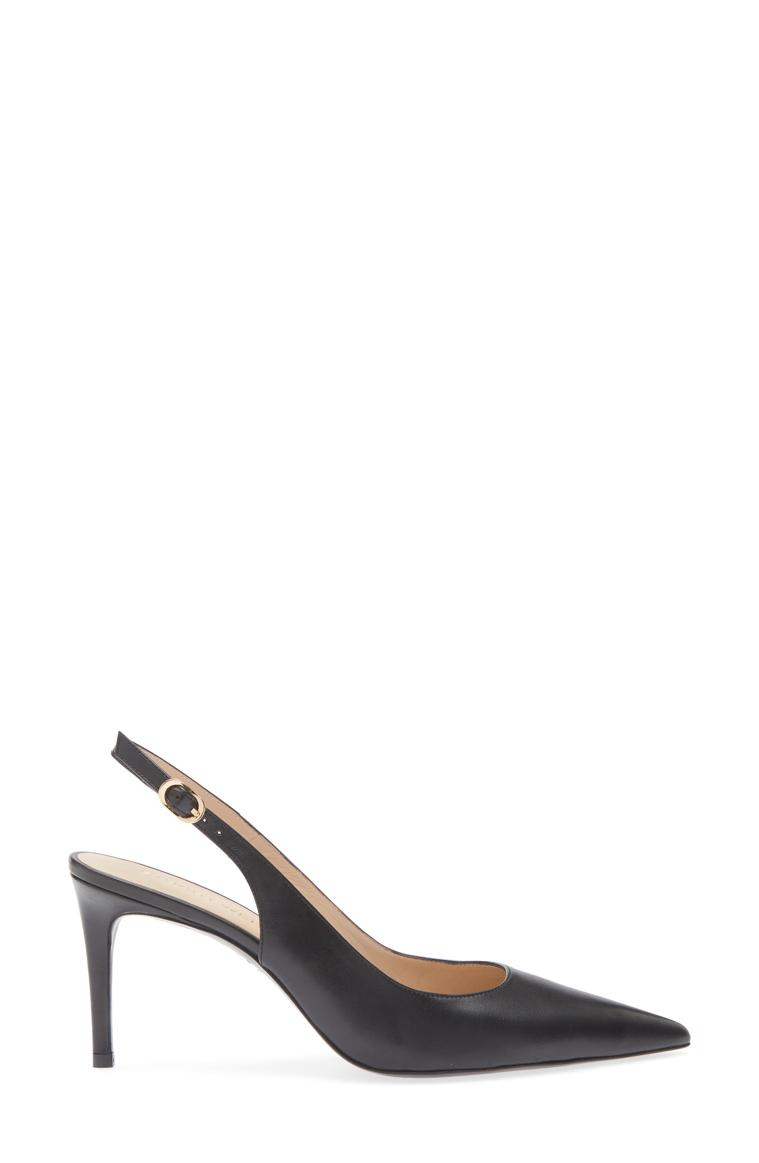 Stuart Weitzman Stuart Power 75 Pointed Toe Slingback Pump in Black at Nordstrom - 3