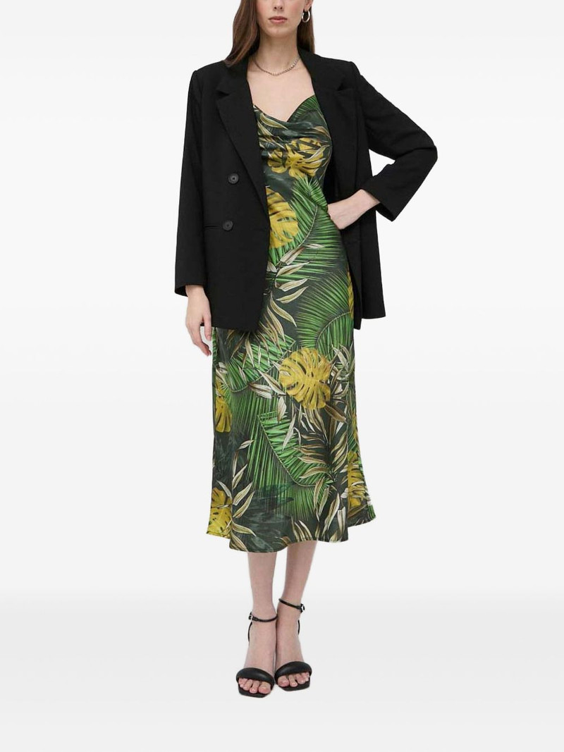 GUESS USA cowl-neck leaf-print dress outlook