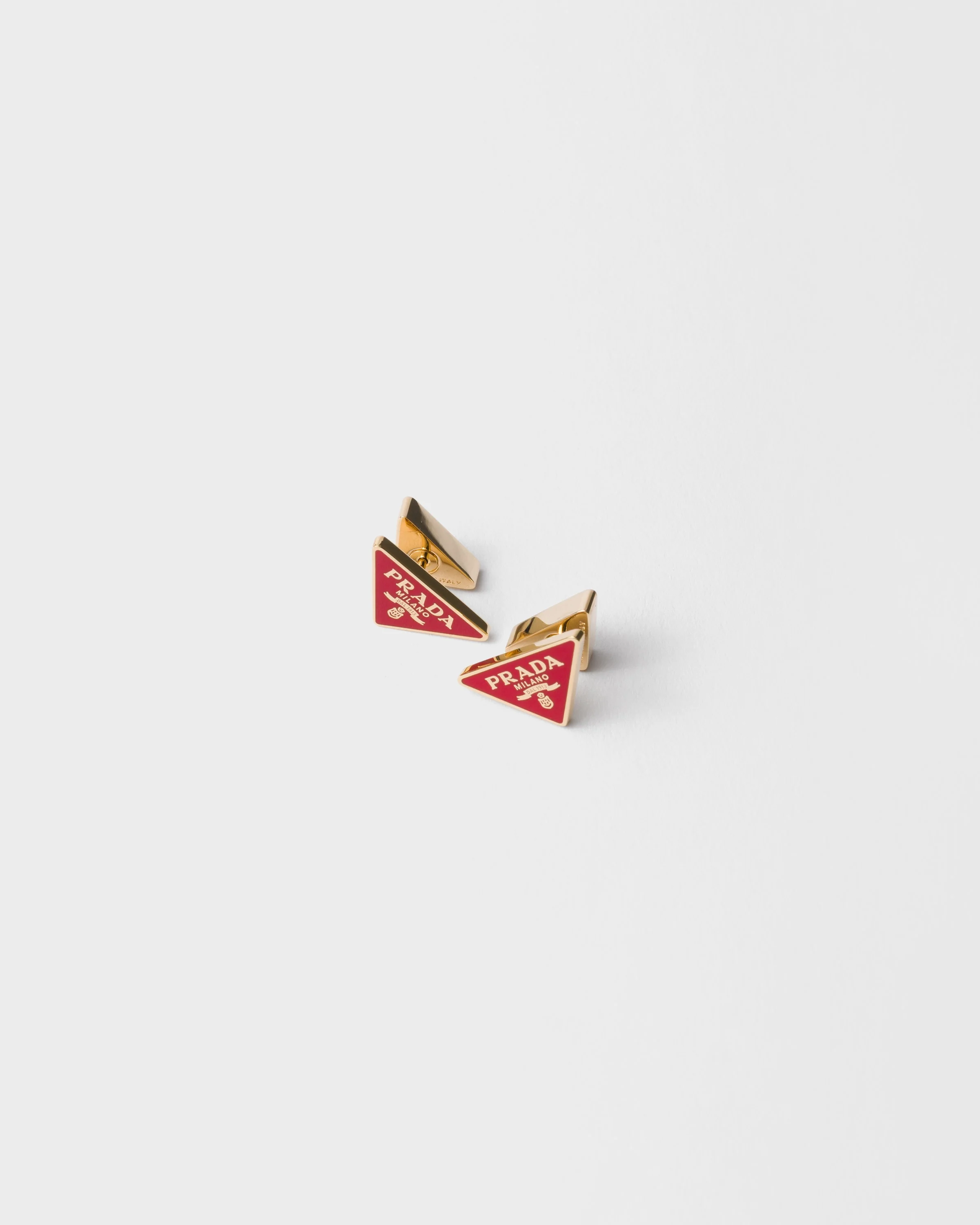 Enameled metal earrings - 1