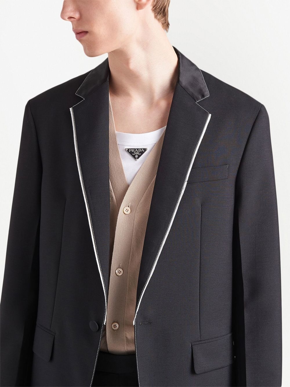 single-breasted mohair wool jacket - 4