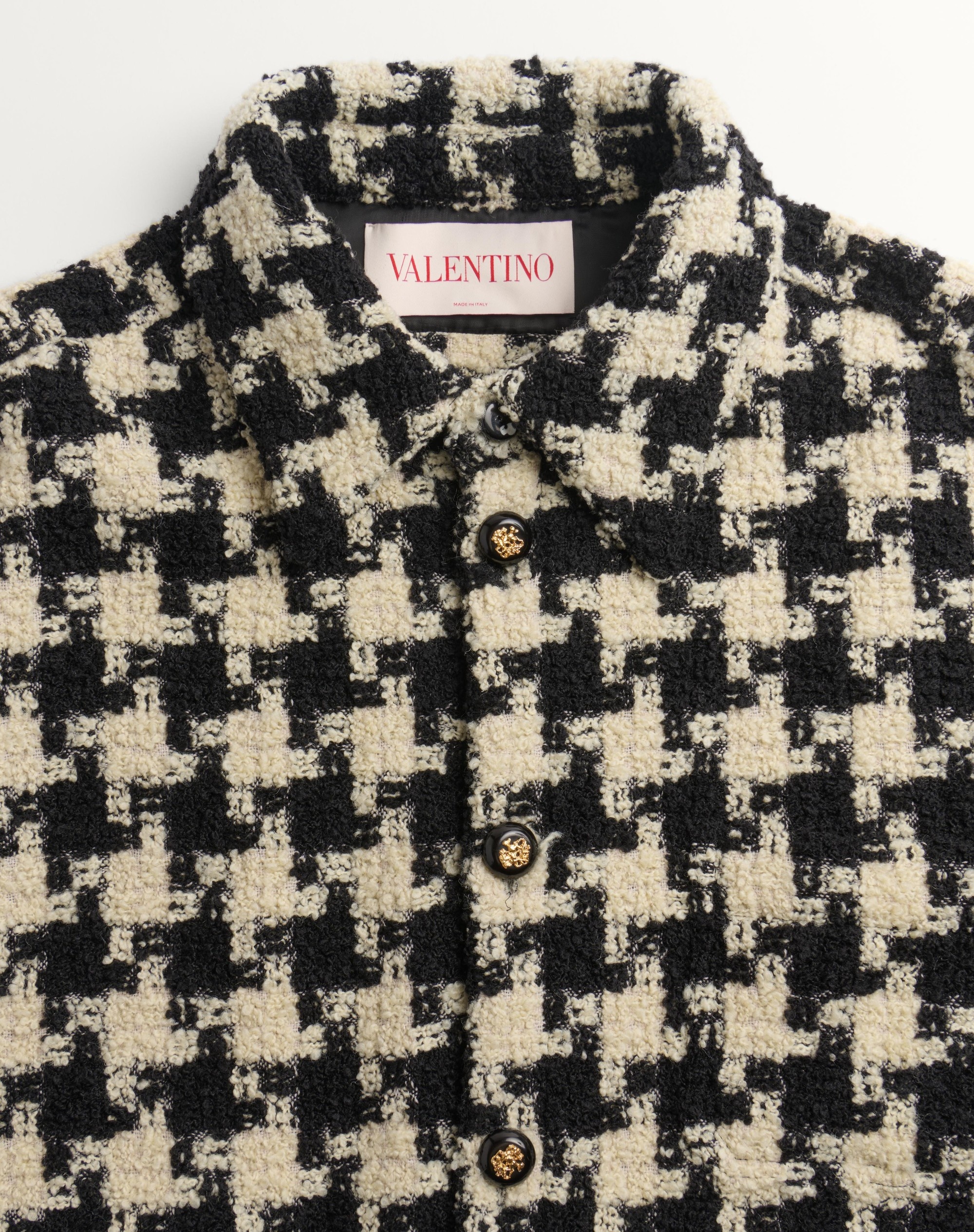 WOOL SHIRT JACKET WITH PIED DE COQUE PATTERN - 10