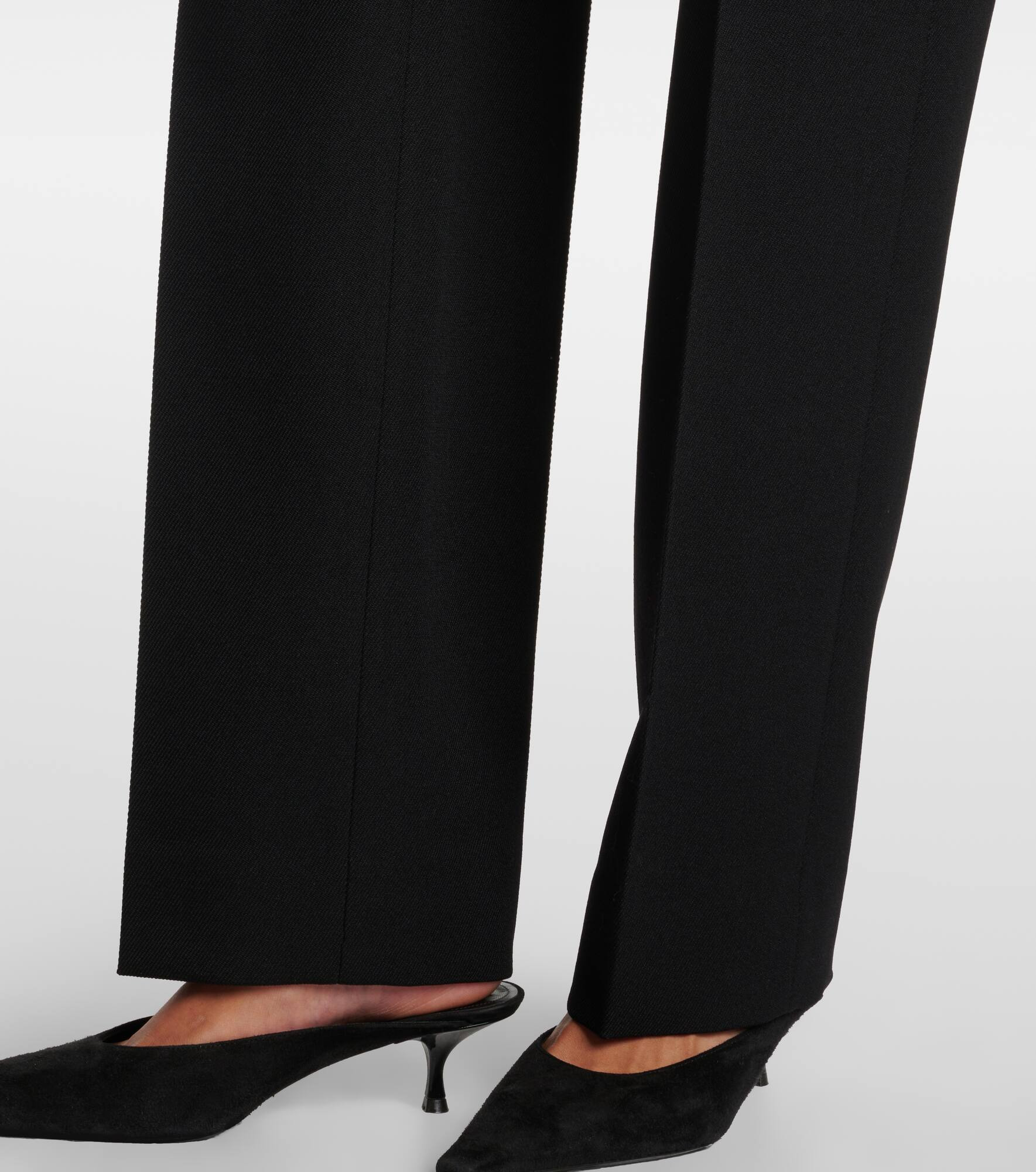 High-rise virgin wool straight pants - 6