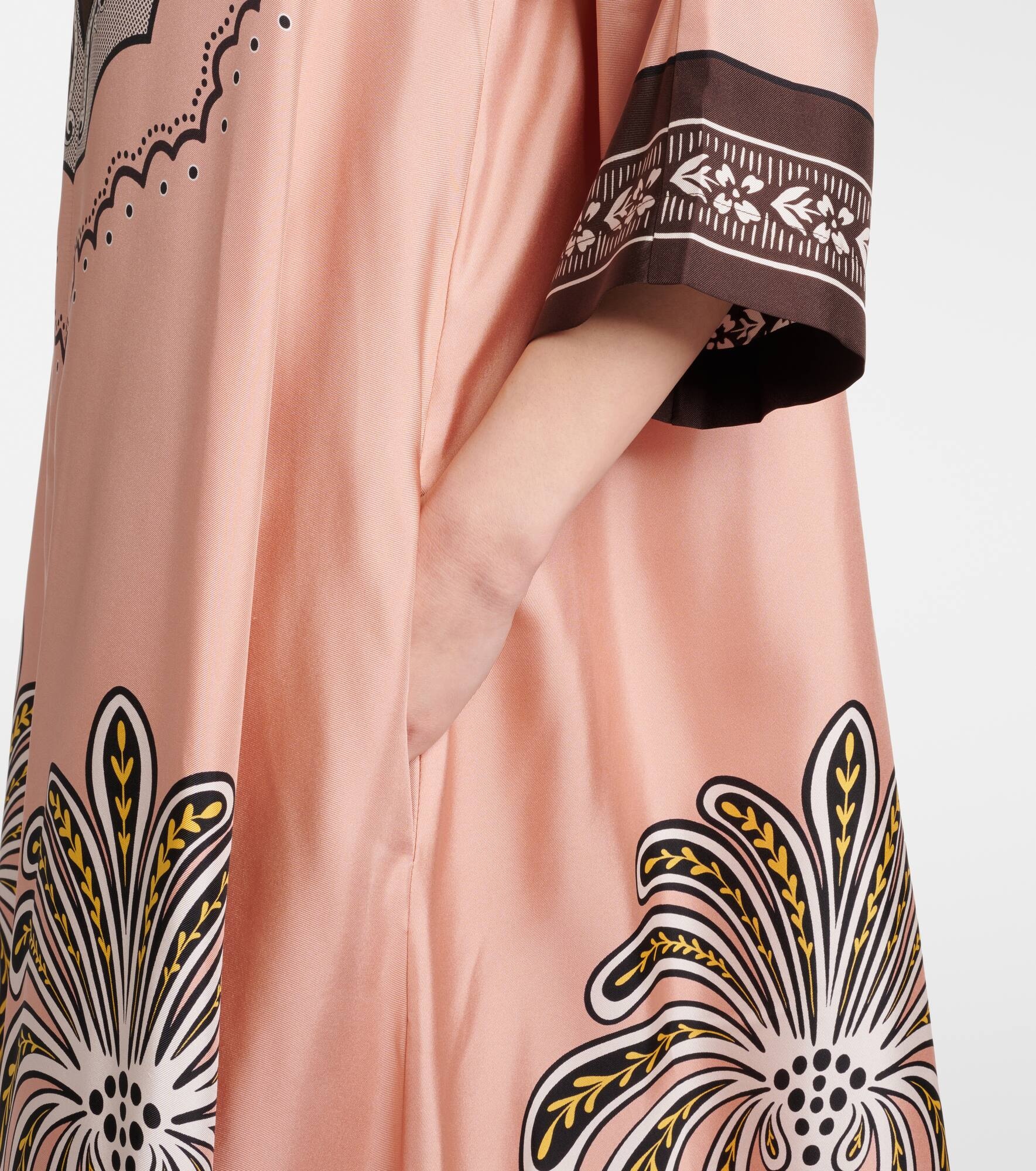 Muumuu printed silk twill maxi dress - 5