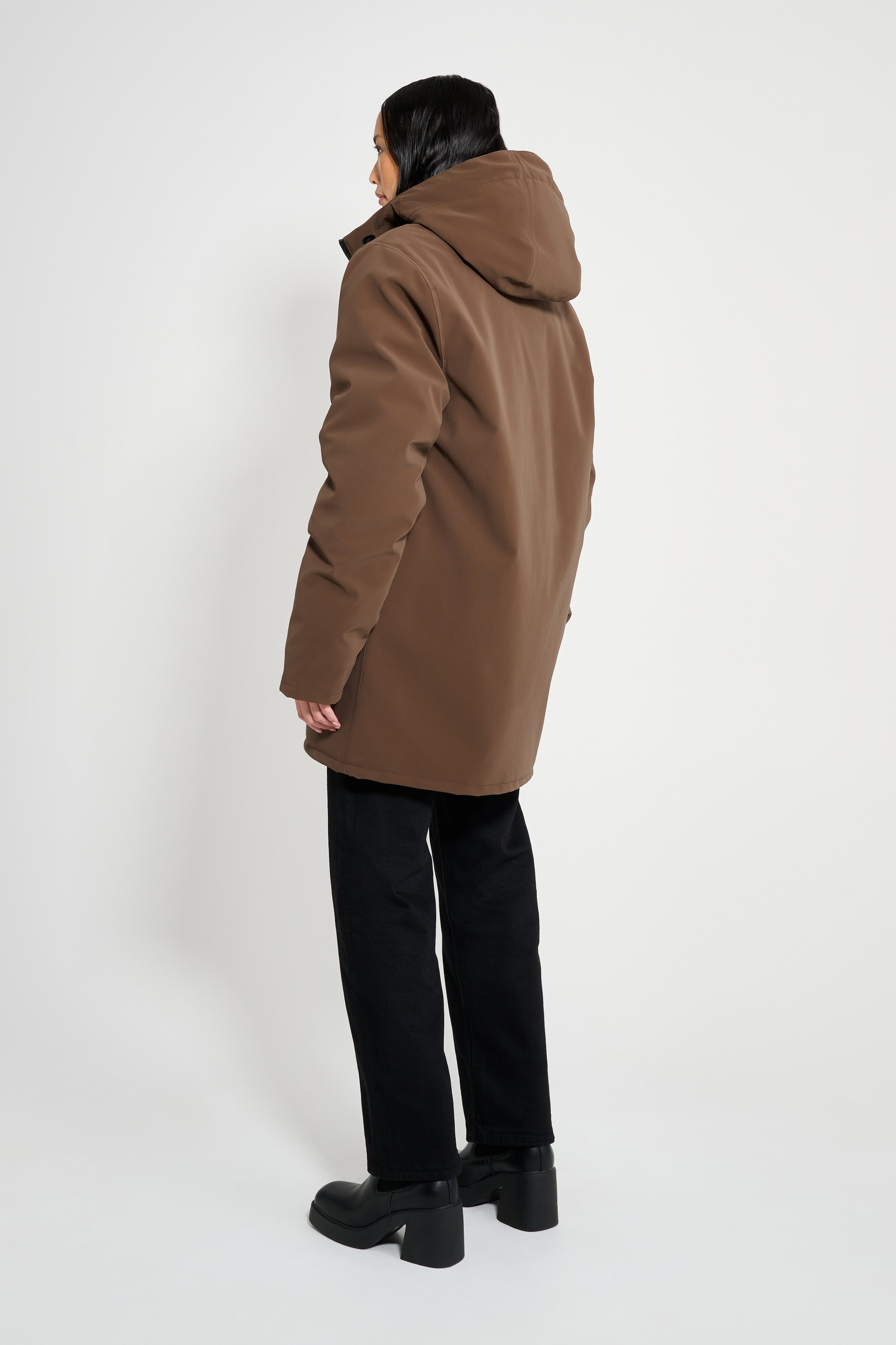 Stockholm Matte Winter Coat Dark Brown - 2