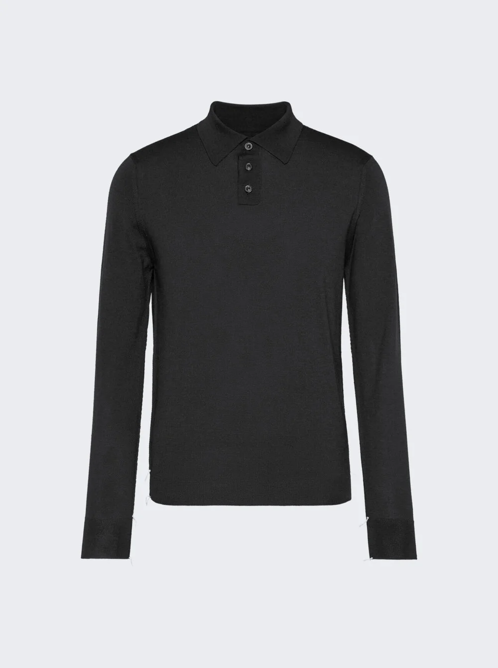 Long Sleeve Polo Shirt Black - 1