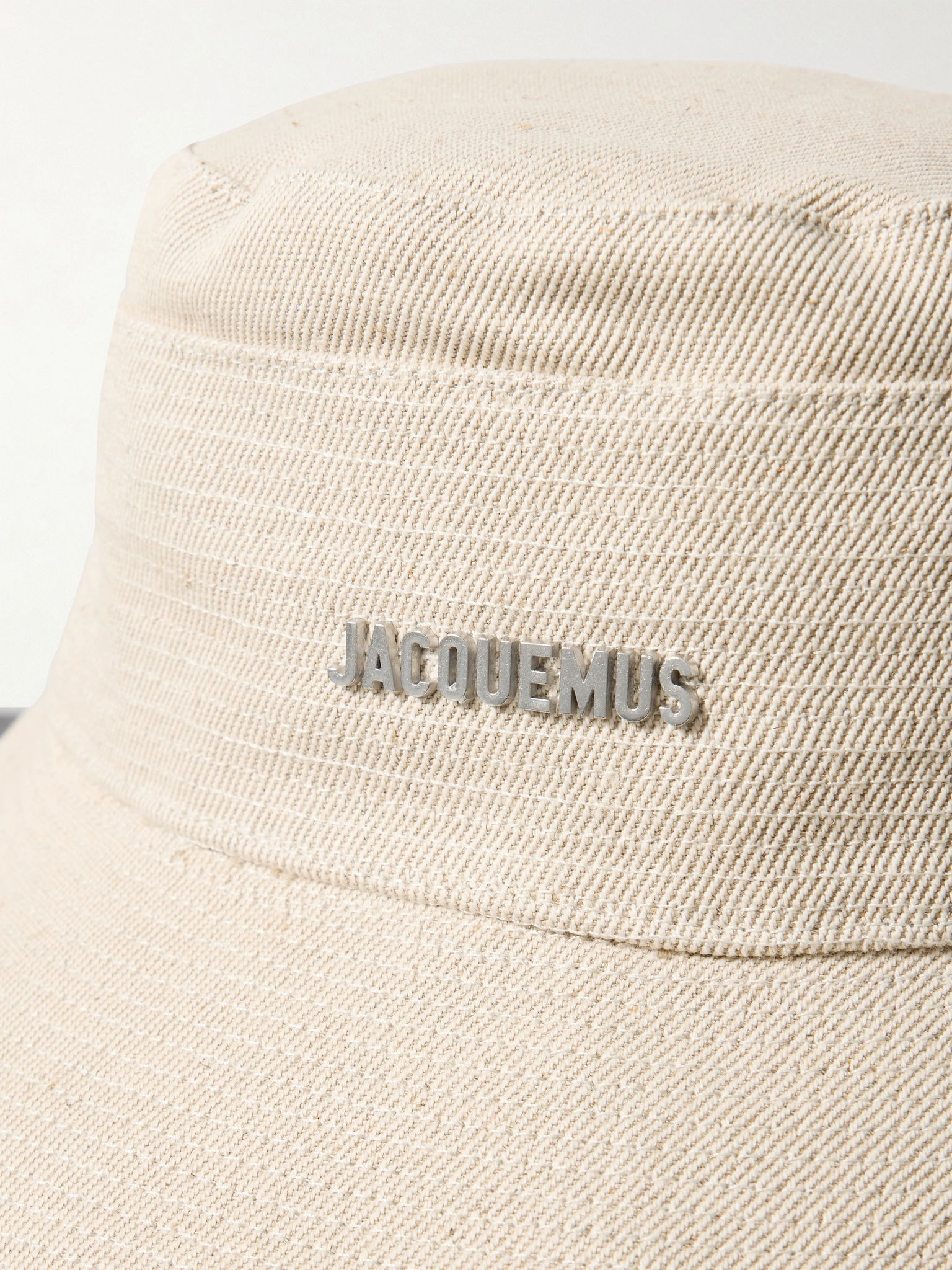 Le Bob De Nimes embellished linen and cotton-blend bucket hat Off-white - 4