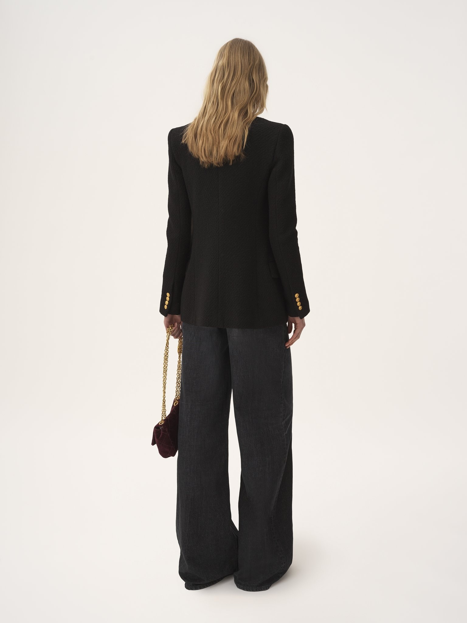 DOUBLE-BREASTED TAILORED JACKET IN WOOL BOUCLETTE - 6