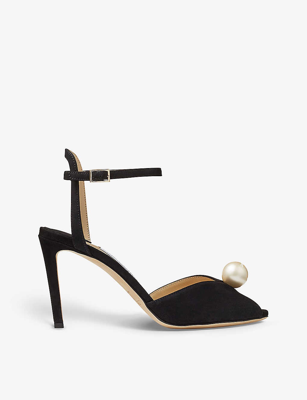 Sacora 85 faux pearl-sphere suede heeled sandals - 1