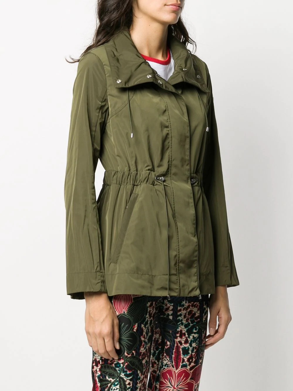 hooded drawstring-waist parka - 3