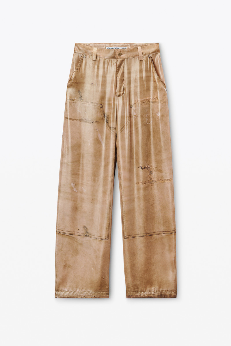 wide-leg pant in workwear trompe-l'oeil print 1