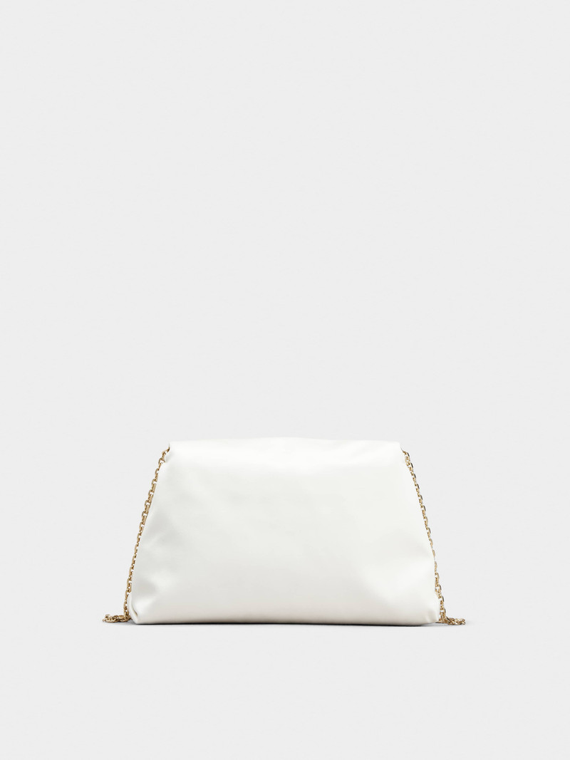 RV Drapé Bouquet Pearl Strass Buckle Mini Bag in Satin 4