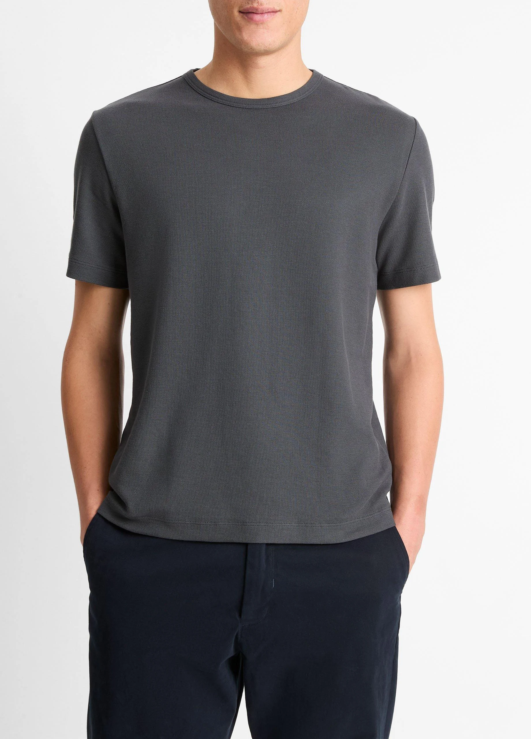 Pima Cotton Piqué Crew Neck T-Shirt - 1